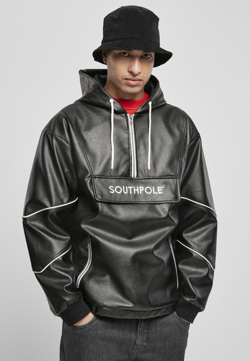 Southpole Imitation Leather Windbreaker