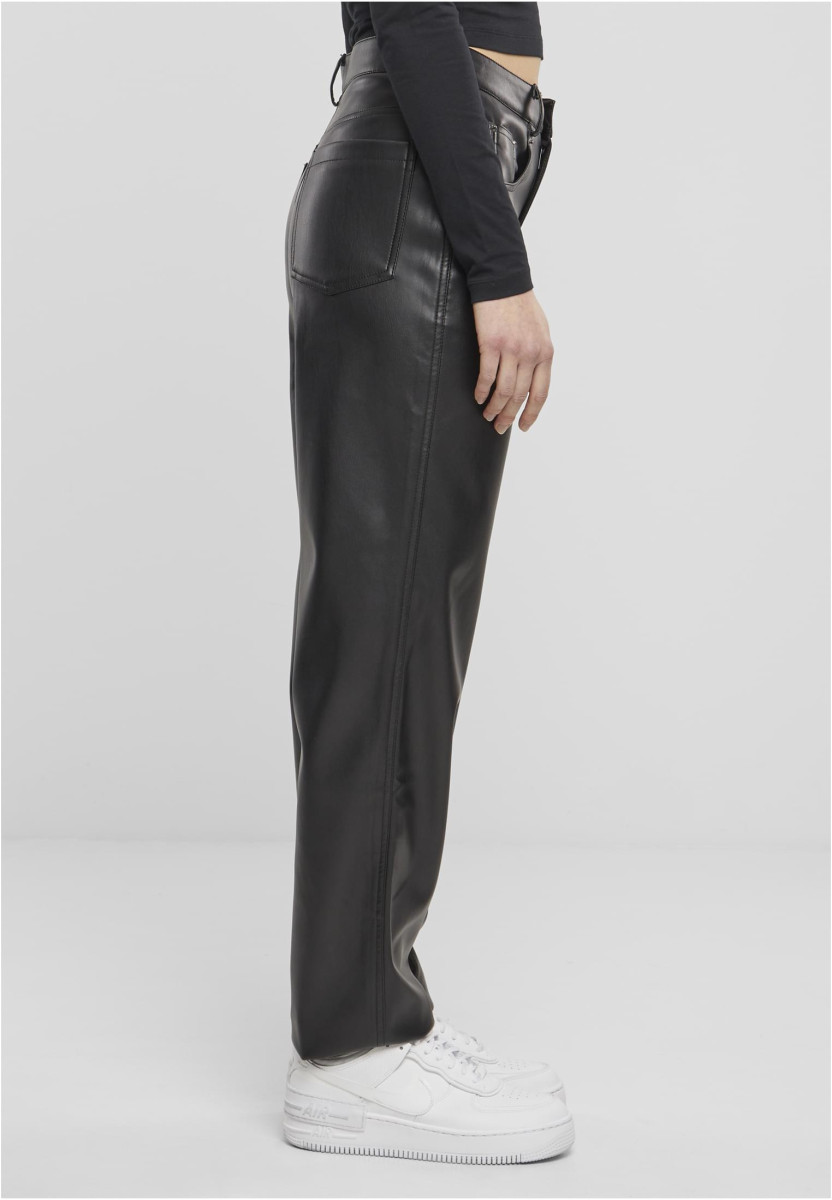 Ladies Straight Leg Synthetic Leather Pants