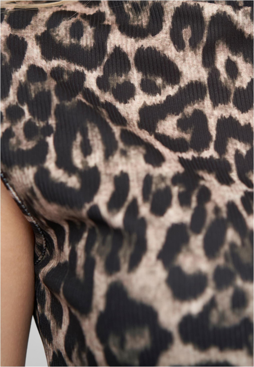 Cloud 5ive Rib Top All-Over Leo Print