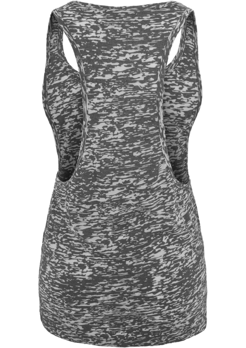 Ladies Melange Burnout Loose Tank