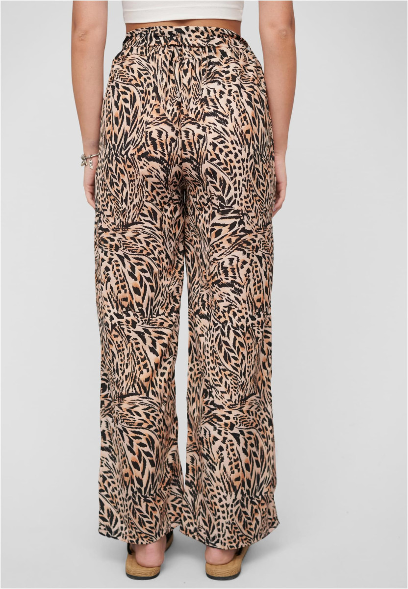 Summer Pants with  tie belt and aop leo print