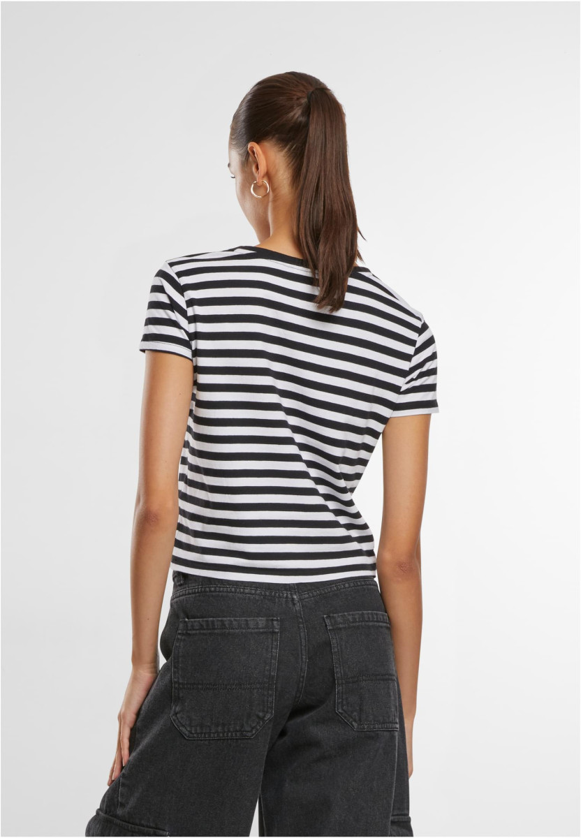 Ladies Short Striped Tee