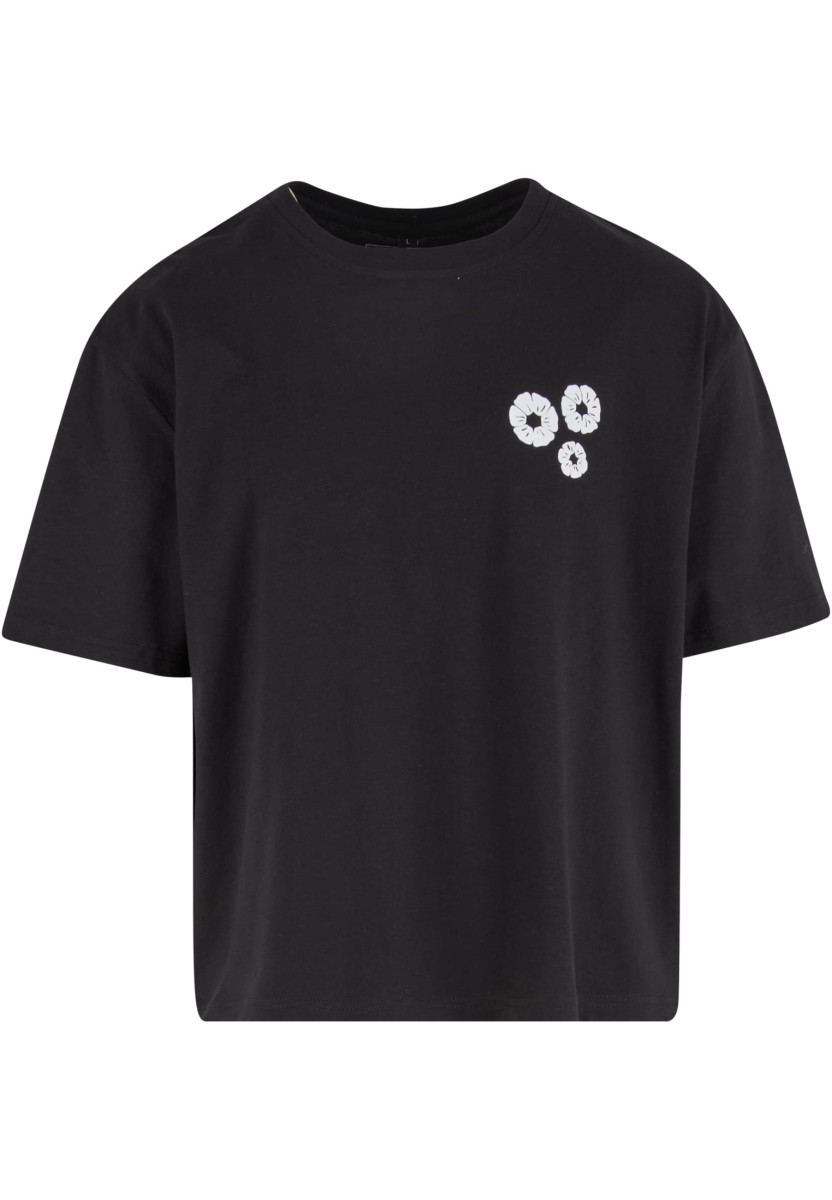 Bold Flowers Cropped Oversize Tee