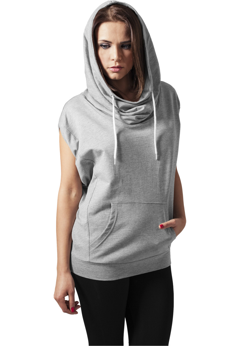 Ladies Sleeveless Terry High Neck Hoody