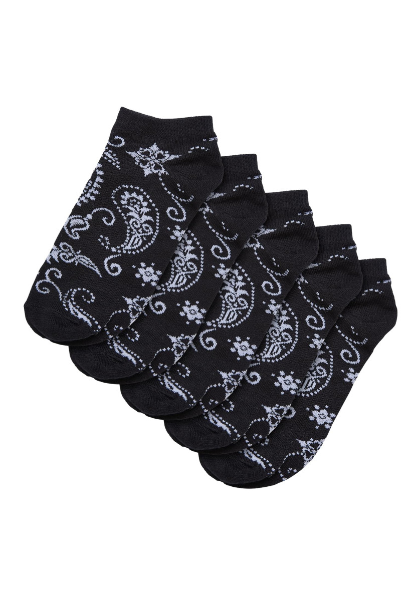 Bandana Pattern No Show Socks 5-Pack