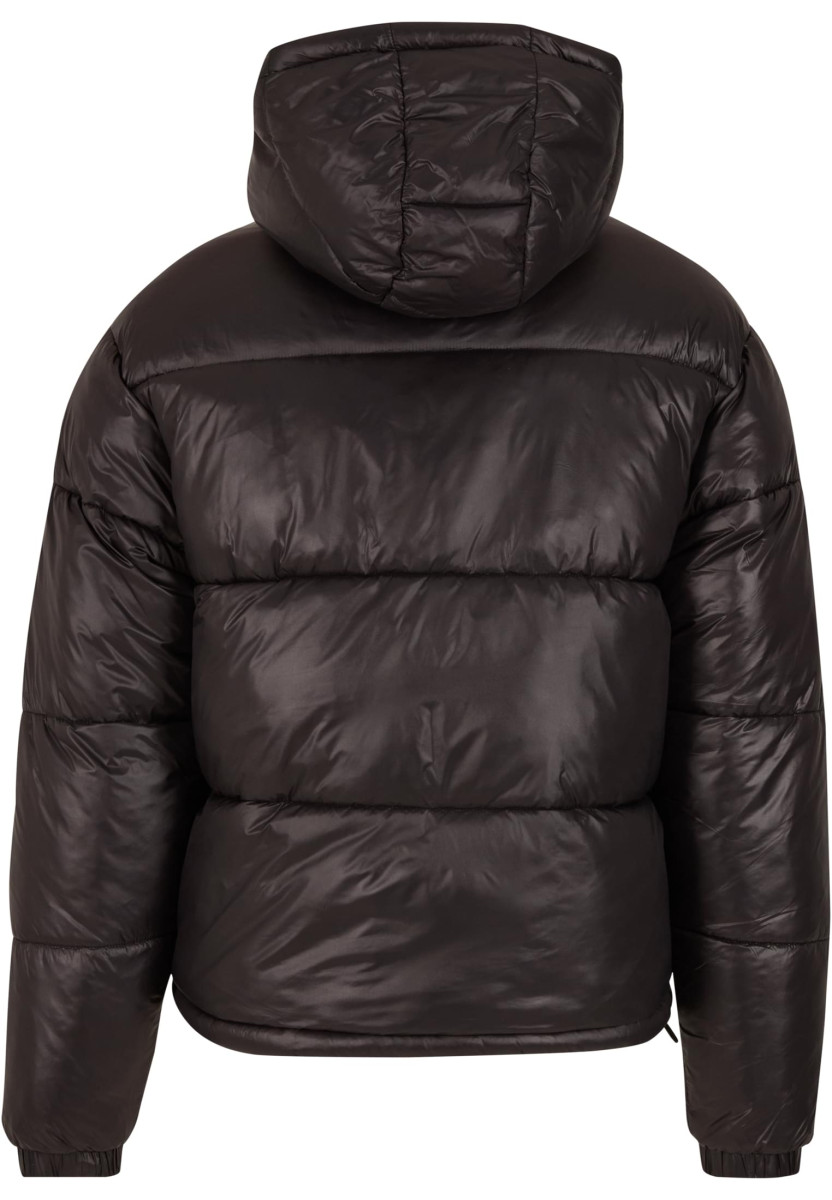 Shiny Puffer Jacket With Hood