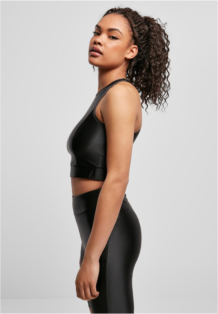 Ladies Cropped Shiny Top