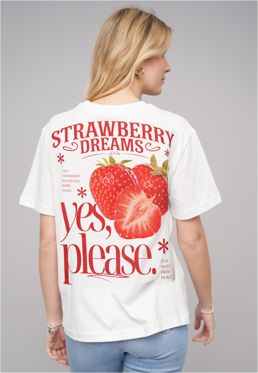 Ladies 77 Strawberry White Tee