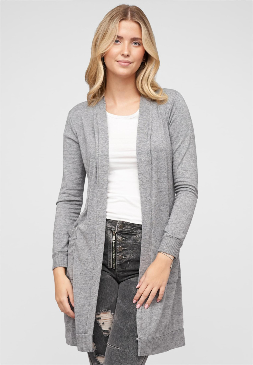 Longform Viskose Cardigan mit 2 seitl. Taschen