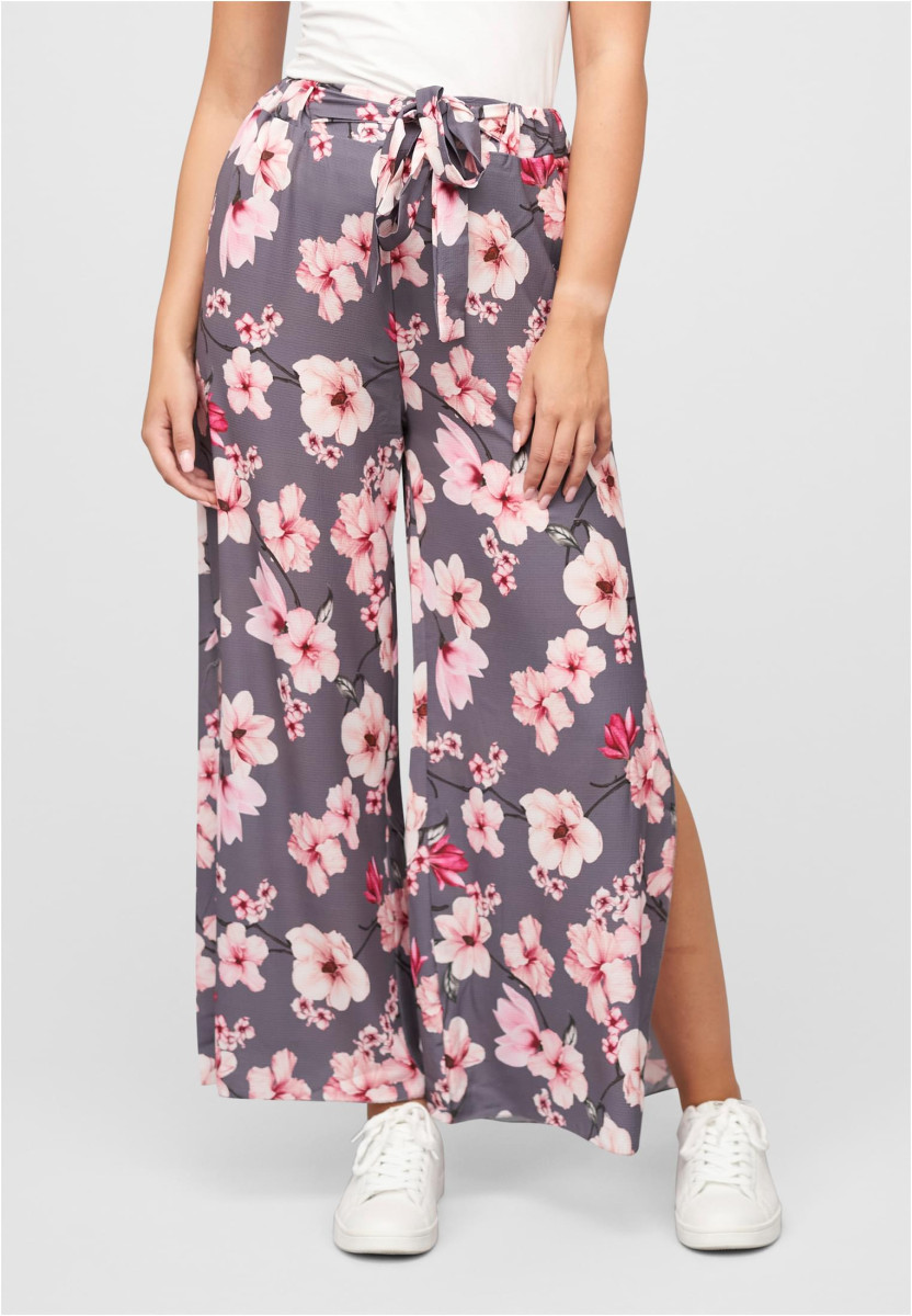 High-Waist Sommerhose mit Blumen Print