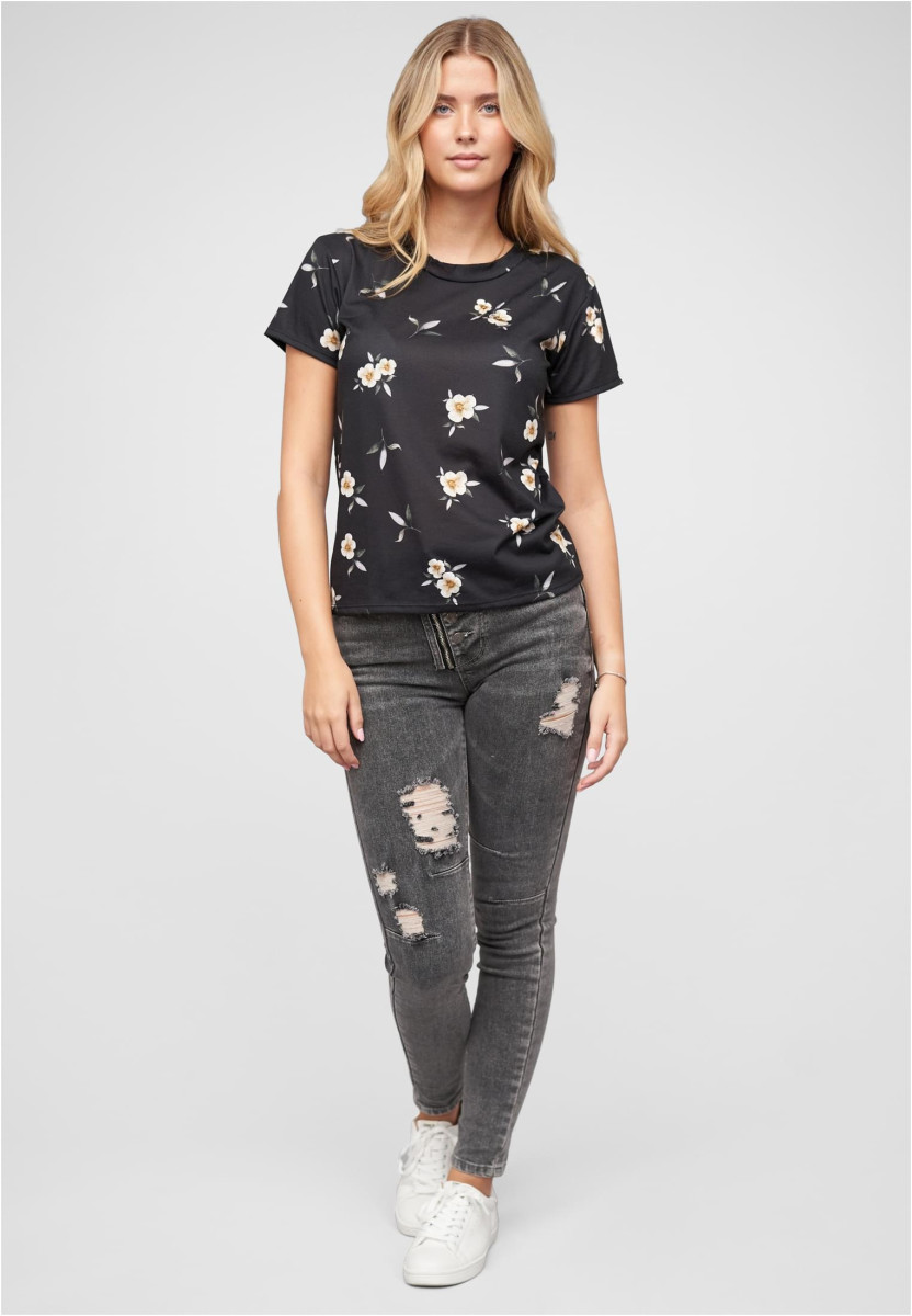 Viskose T-Shirt mit Blumenprint