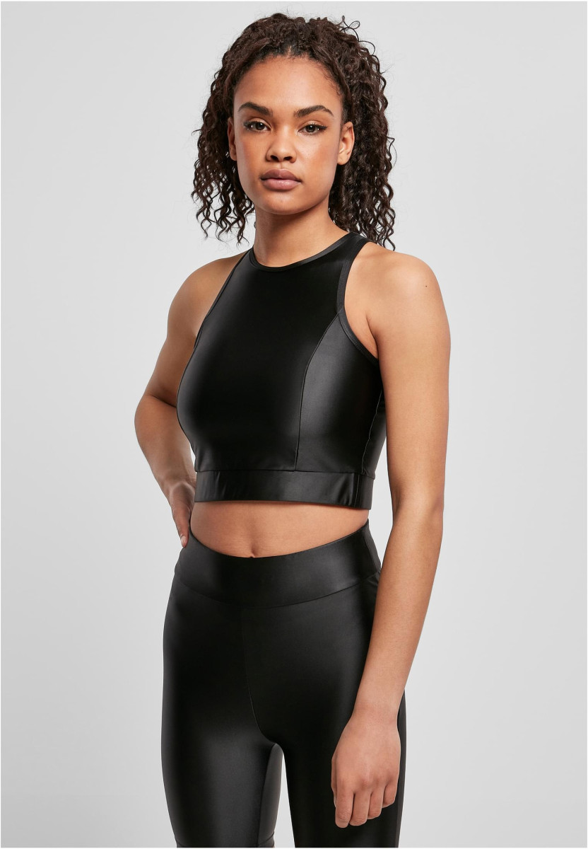 Ladies Cropped Shiny Top