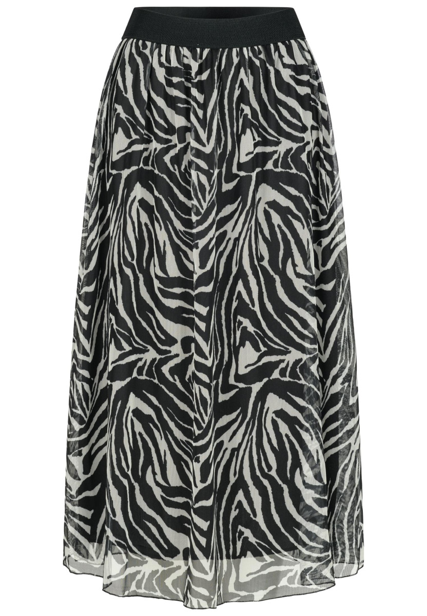 Longform Skirt 2-layered with animal print