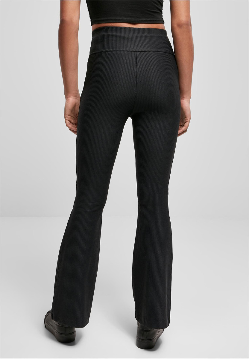 Ladies High Waist Rib Boot Cut Leggings