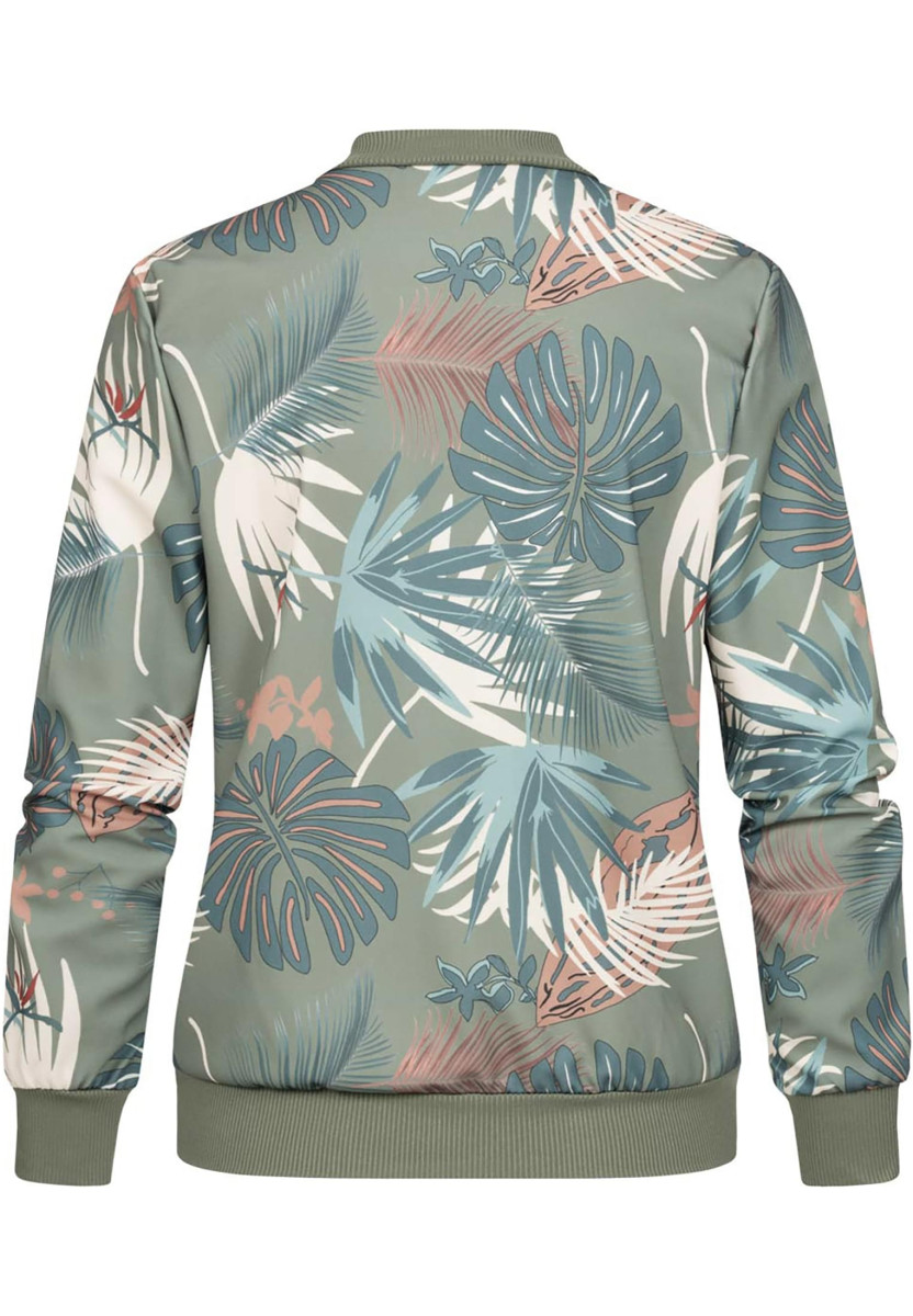 Cloud5ive Damen Blouson Bomberjacke mit Tropical Print