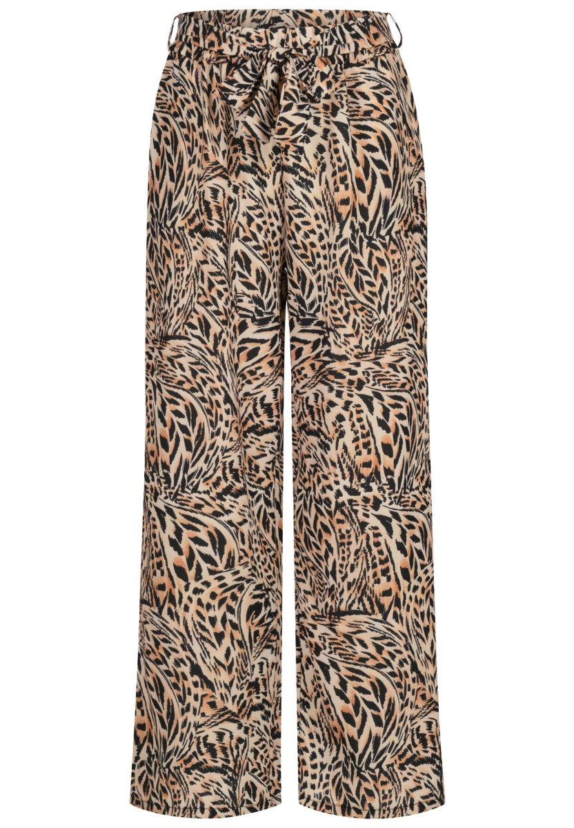 Summer Pants with  tie belt and aop leo print