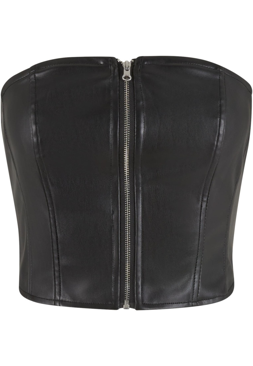 Ladies Synthetic Leather Bandeau Top