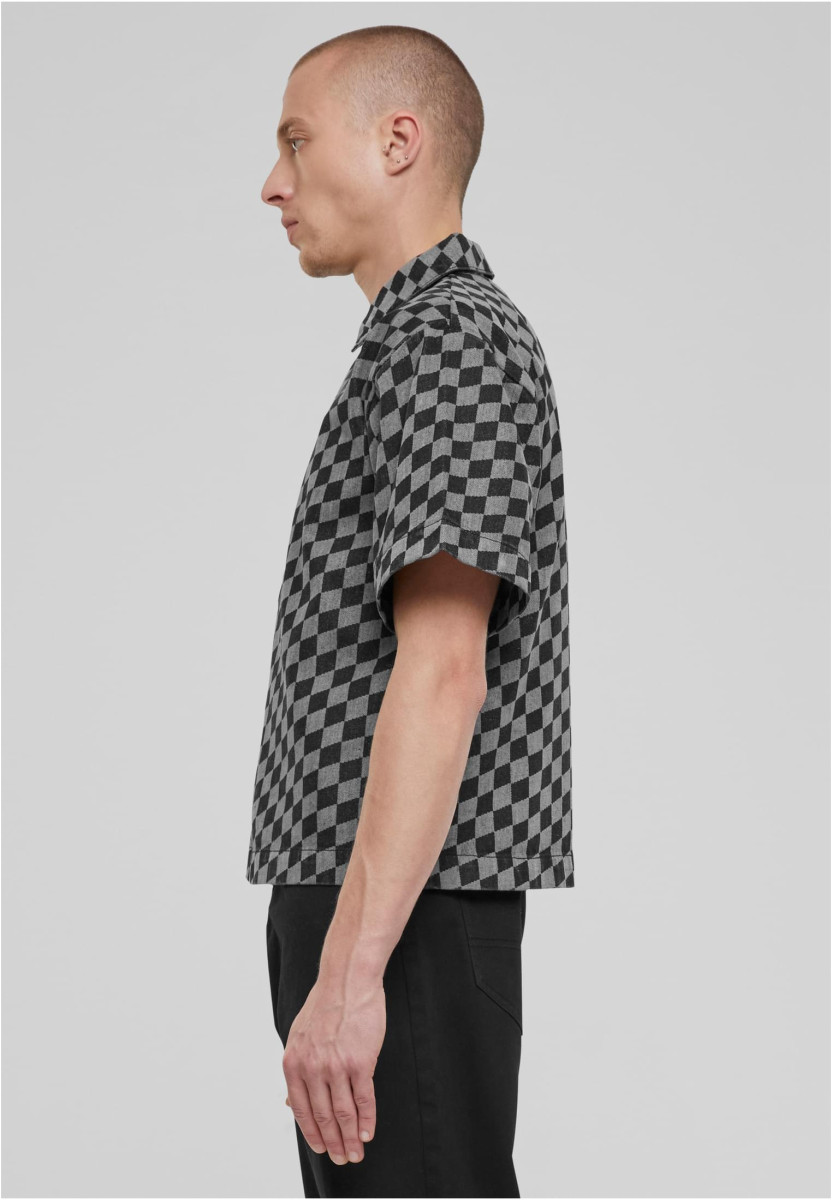 Laser Check Printed Boxy Shirt