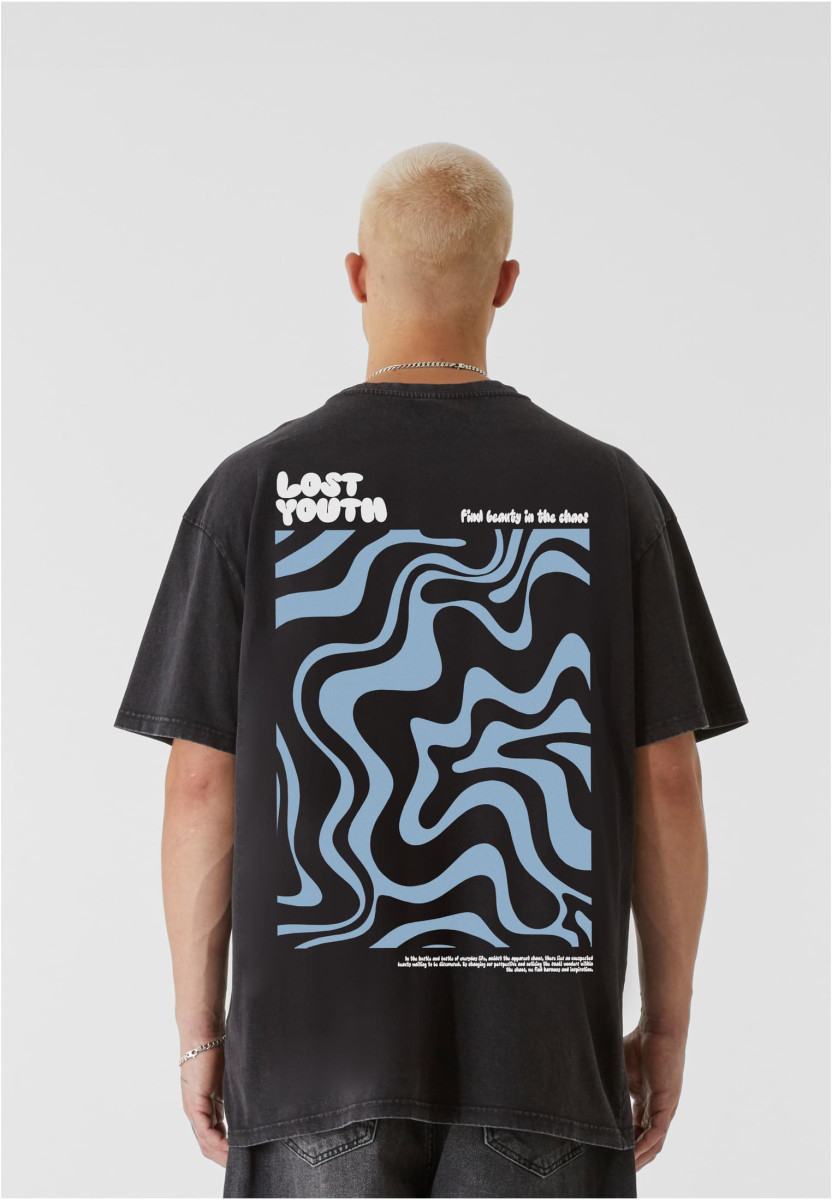 LY ACID WASHED TEE - BEAUTIFUL CHAOS BLUE