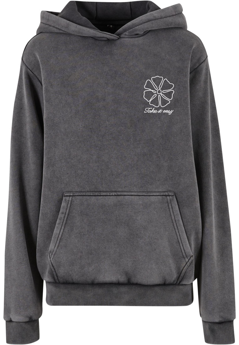 One Line Flowers Ladies Vintage Heavy Hoody