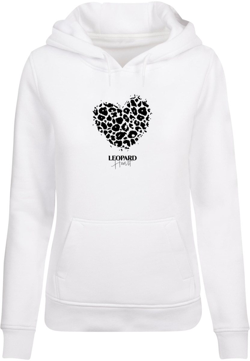Ladies Leopard Heart Heavy Hoody
