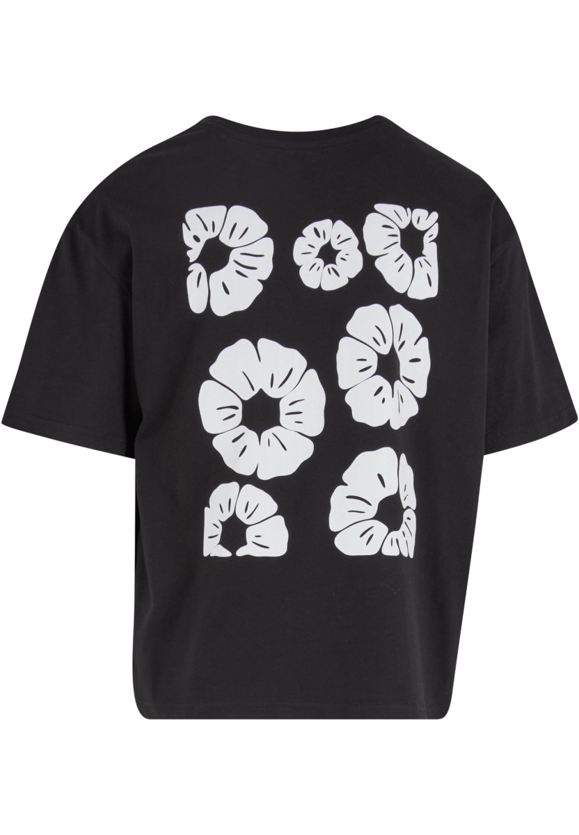 Bold Flowers Cropped Oversize Tee