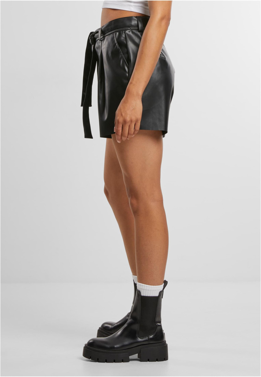 Ladies Synthetic Leather Shorts