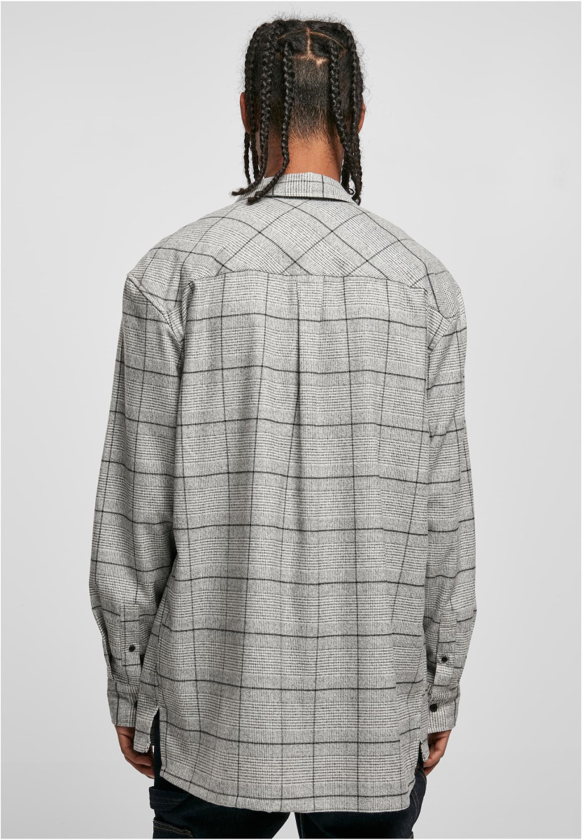 Long Oversized Checked Greyish Shirt