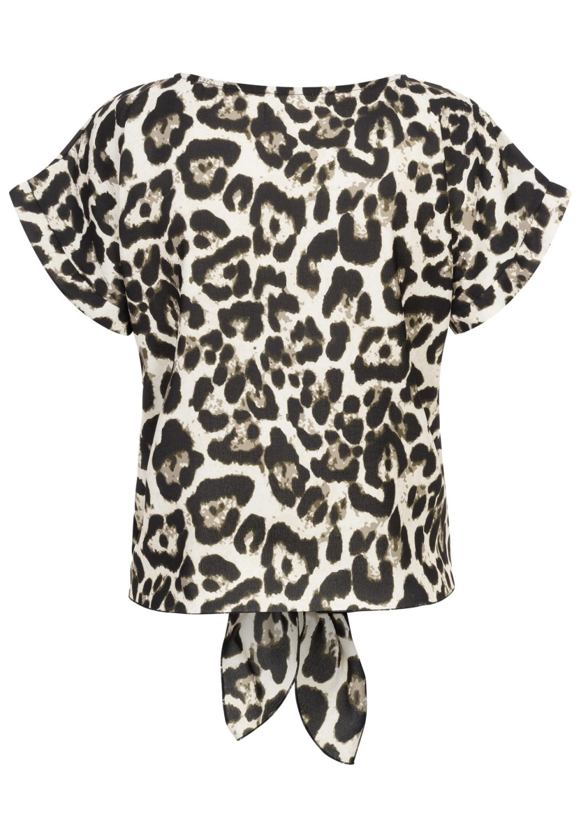 Top withknot detail and leo print
