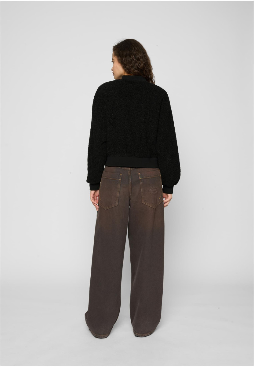 Ladies Oversized Sherpa Bomber Jacket
