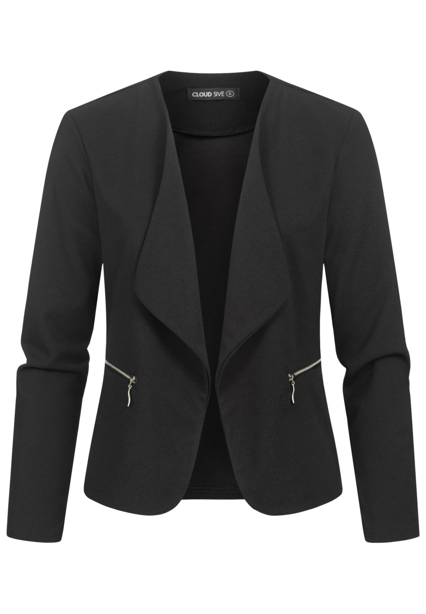 Cloud5ive Damen Blazer mit 2-Zip-Pockets und Reverskragen