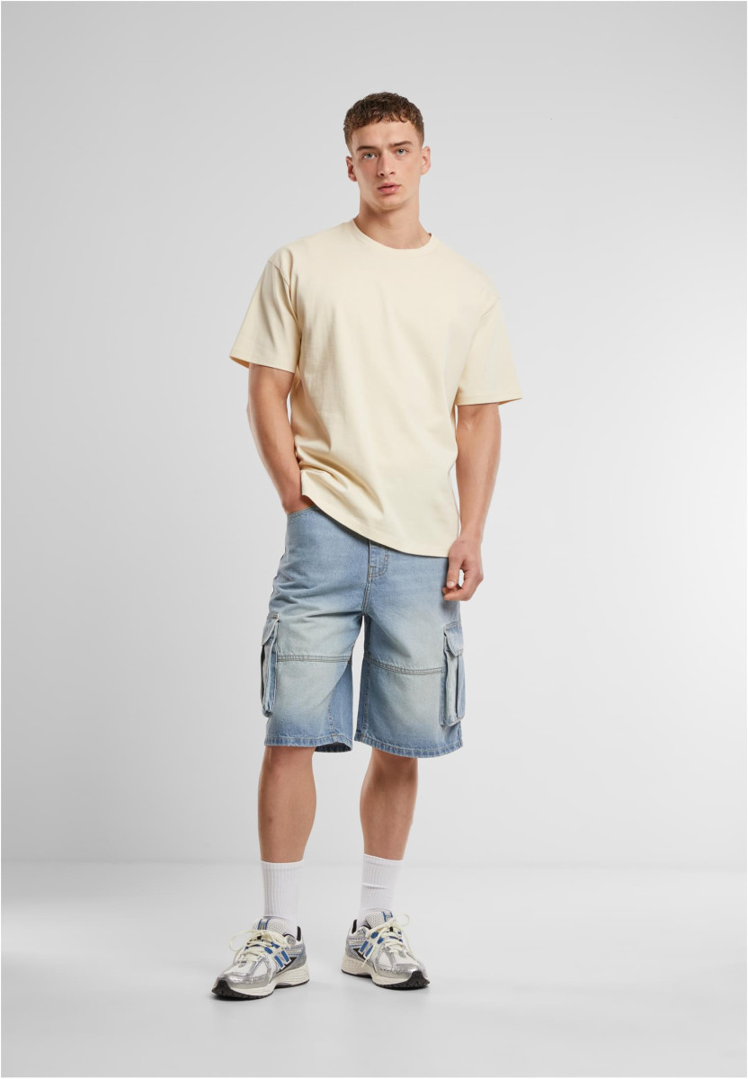 Relaxed Denim Cargo Shorts