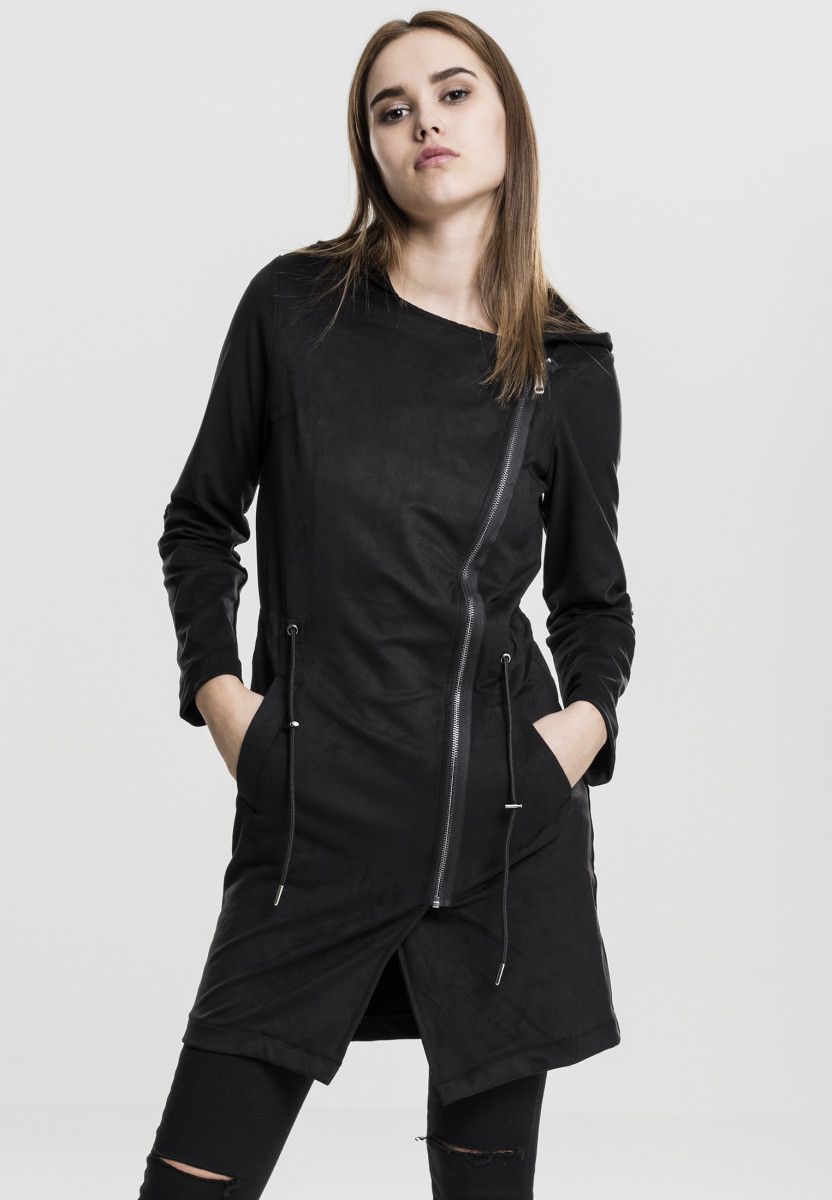 Ladies Imitation Suede Parka