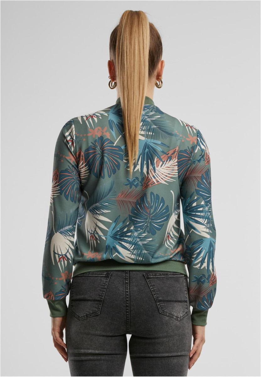 Cloud5ive Damen Blouson Bomberjacke mit Tropical Print