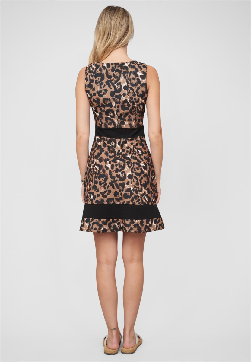 Cloud 5ive Dress with All-Over Leo Print brown