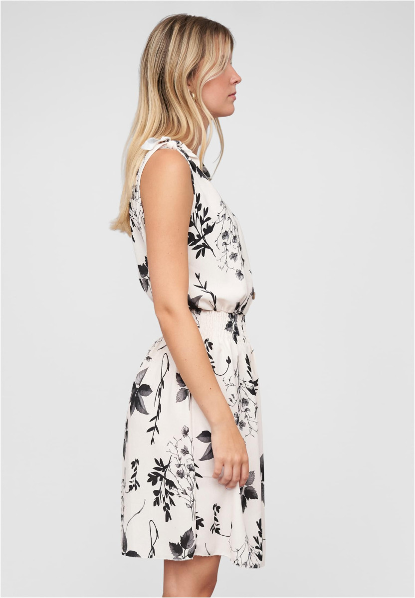 Dress with buttons and knot details flower print