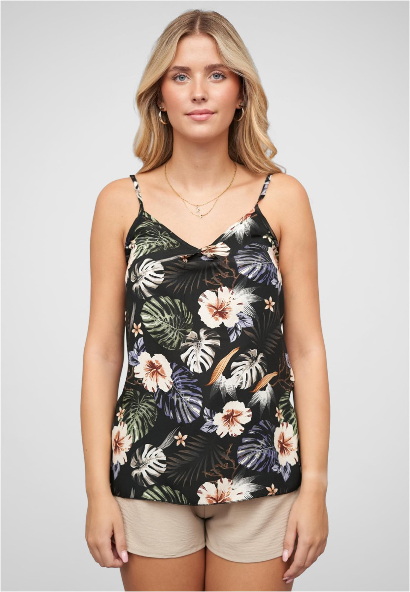 Viskose Tr?ger Top mit Tropical Print