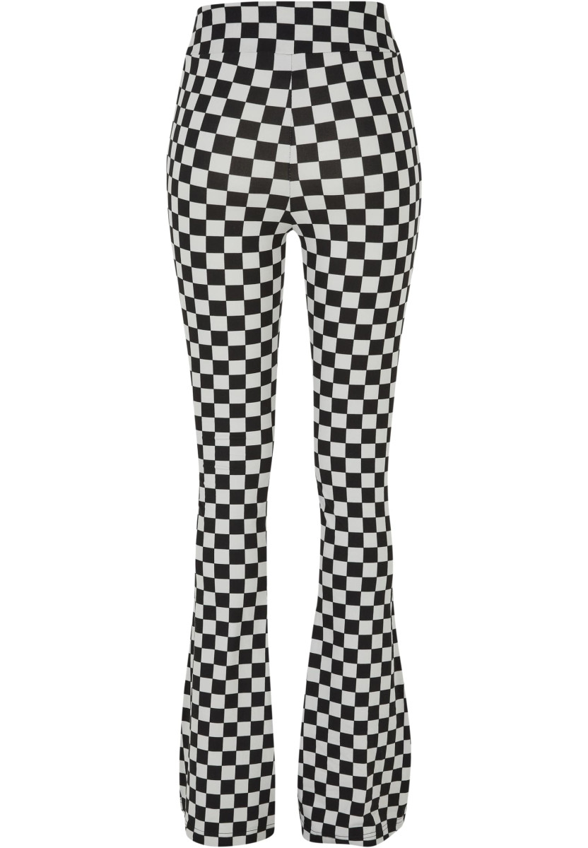 Ladies Checked Boot Cut Leggings