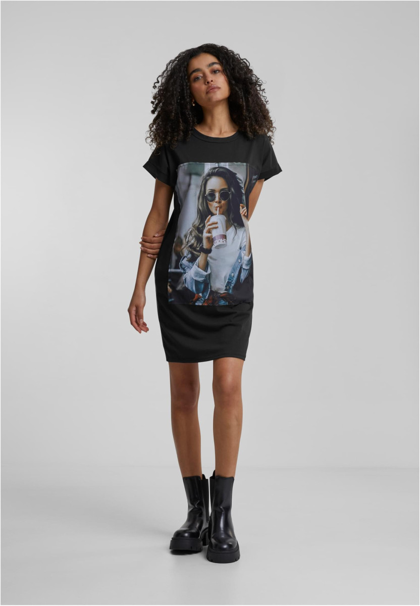 Cloud5ive Damen T-Shirt Kleid Woman Cup Print