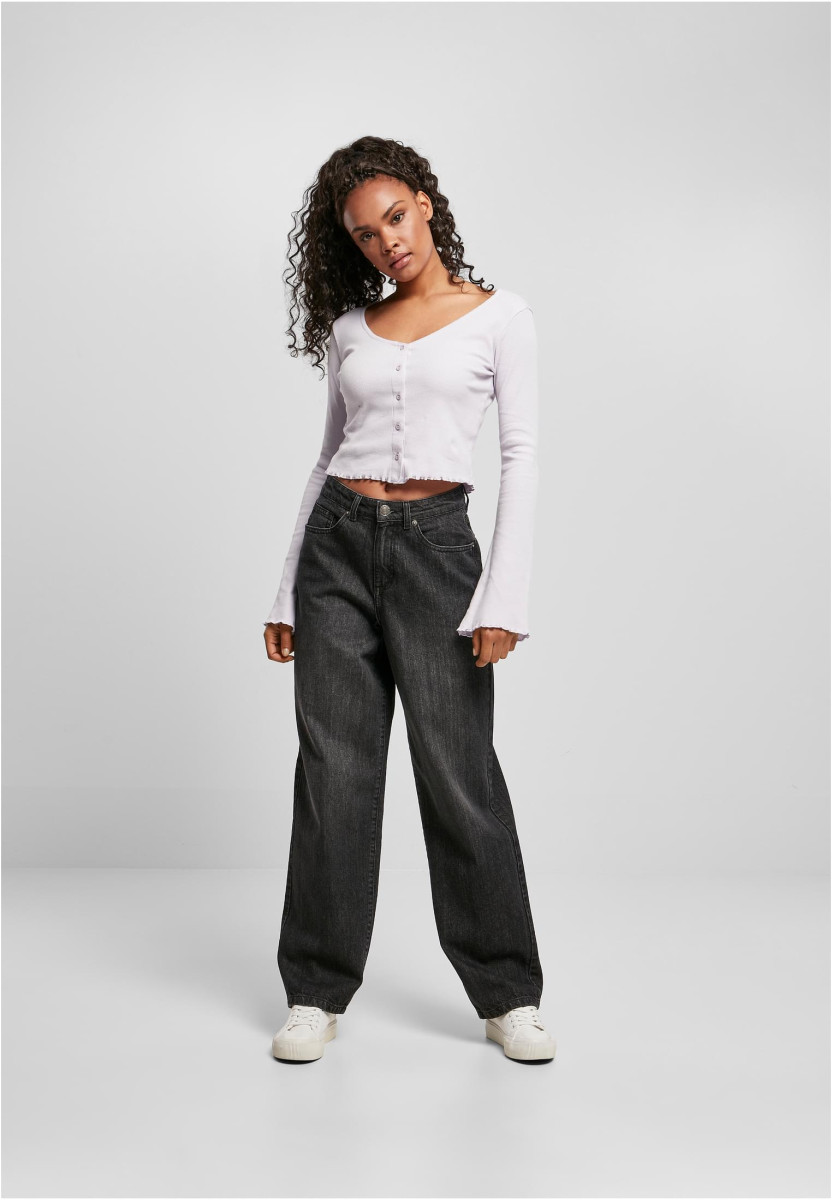 Ladies High Waist 90?S Wide Leg Denim Pants