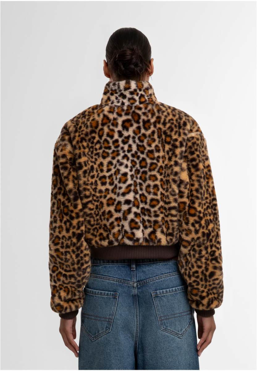 Ladies Cropped Faux Fur Leo Jacket