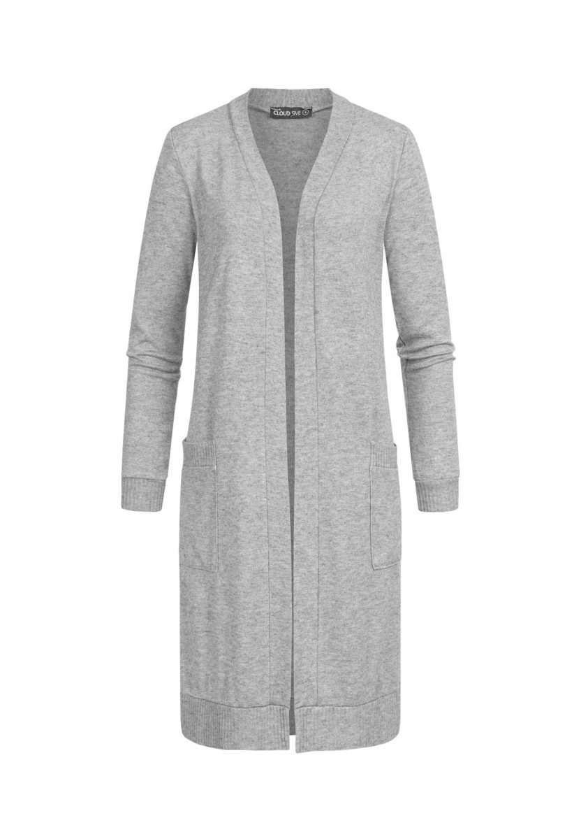 Longform Viskose Cardigan mit 2 seitl. Taschen