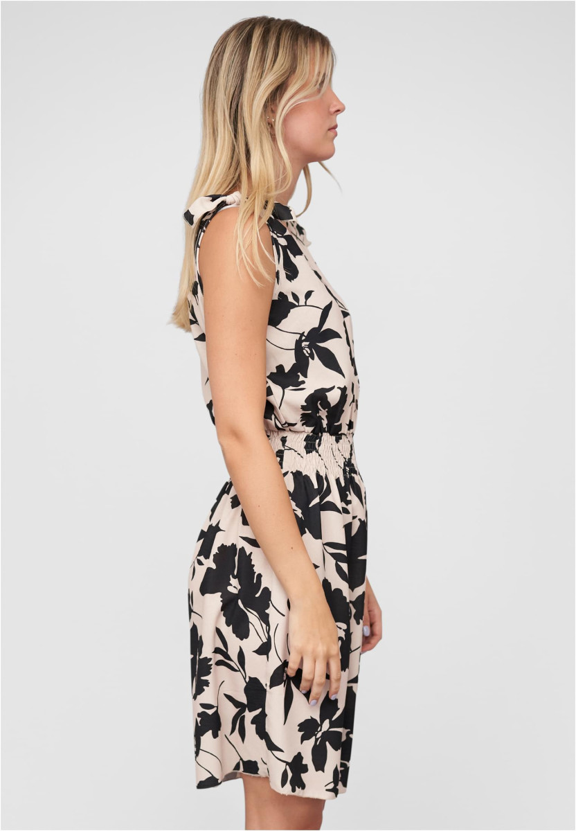 Dress with buttons and knot details flower print