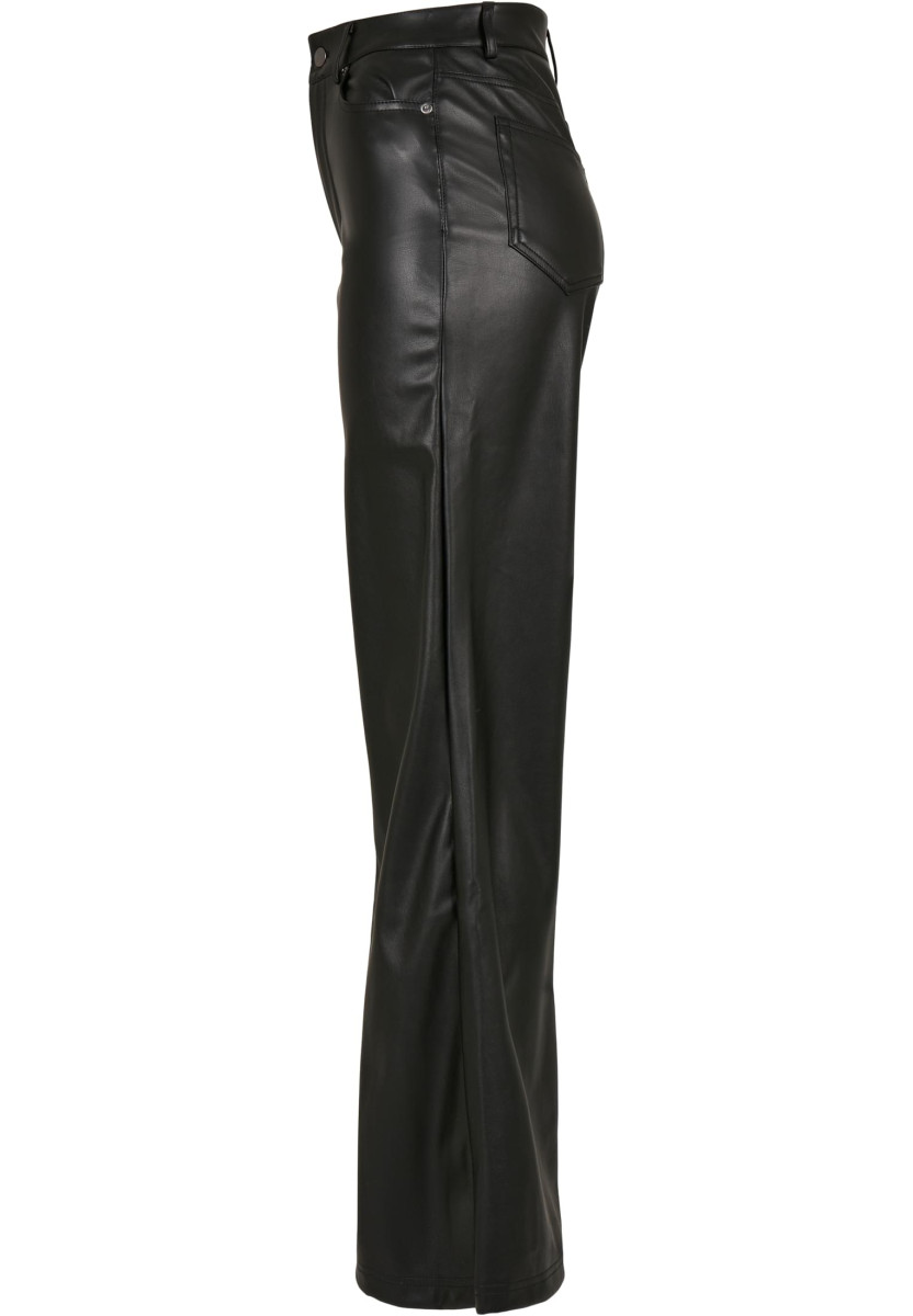 Ladies Faux Leather Wide Leg Pants