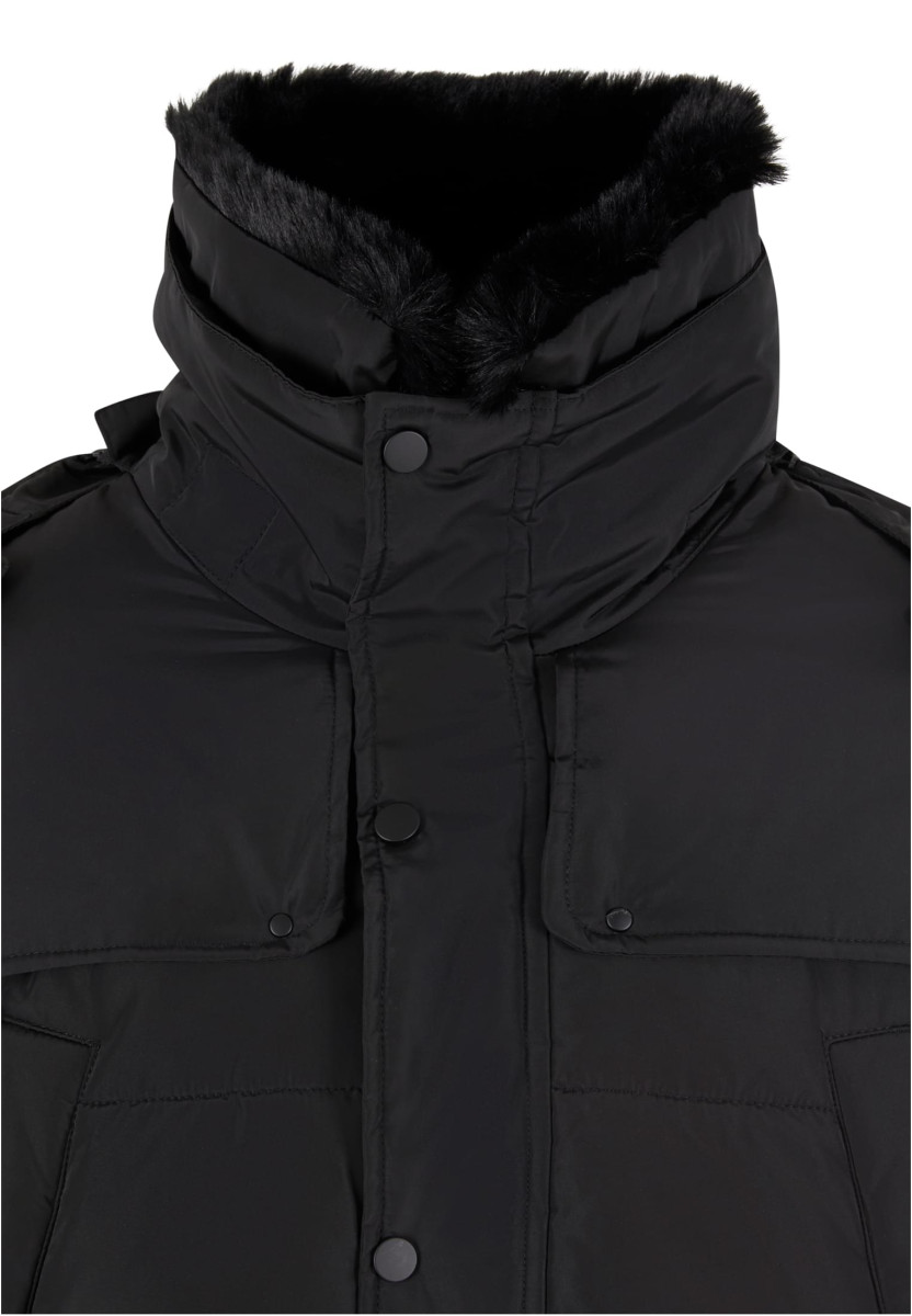 Puffer Jacket With Detachable Fur Collar