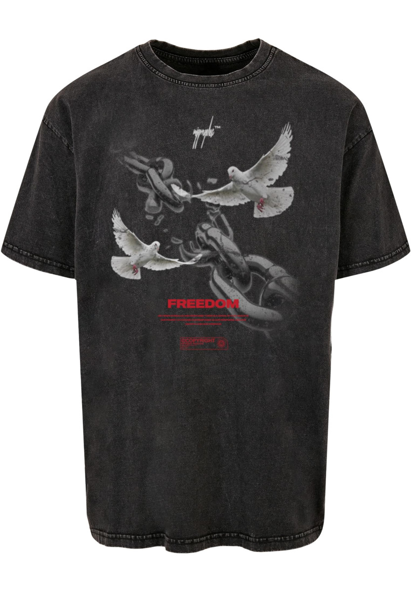 Ladies Freedom x  Acid Washed Heavy Oversized Tee
