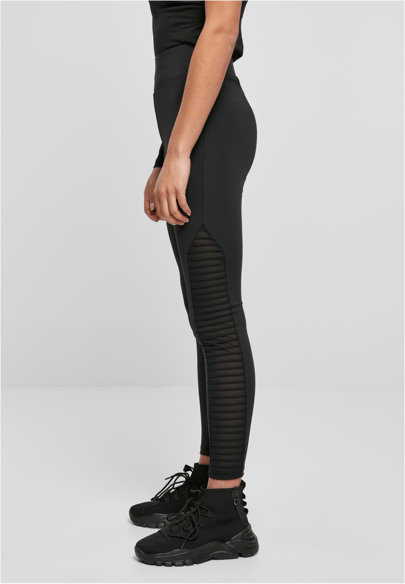 Ladies Highwaist Biker Tech Mesh Leggings
