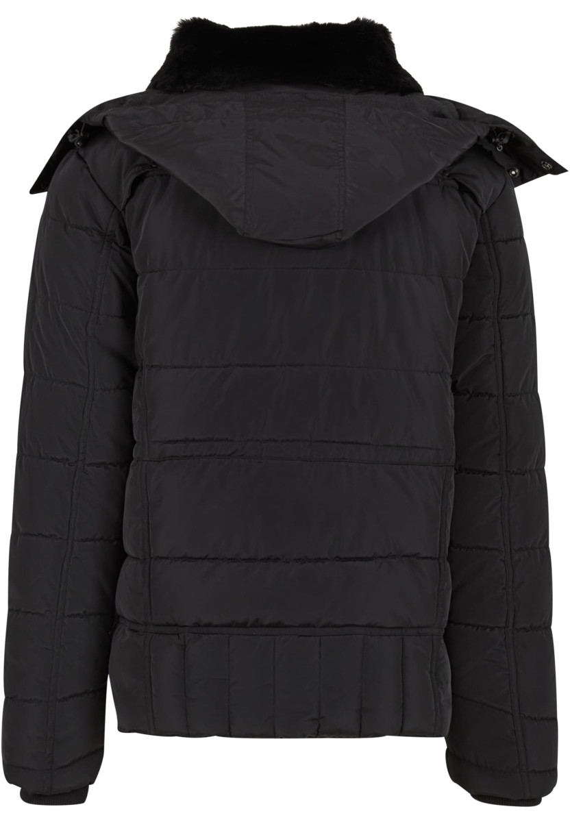 Puffer Jacket With Detachable Fur Collar