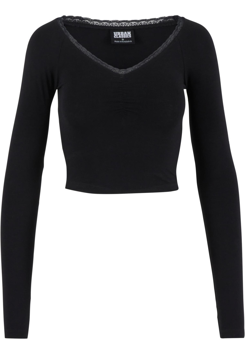 Ladies Short Lognsleeve Lace Shirt