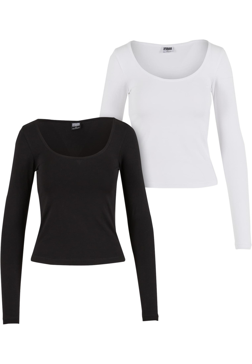 Ladies Wide Neck Longsleeve 2-Pack